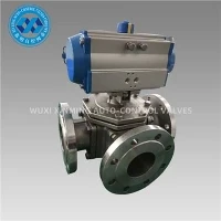 Válvula Esfera em T com Flange do Atuador Pneumático