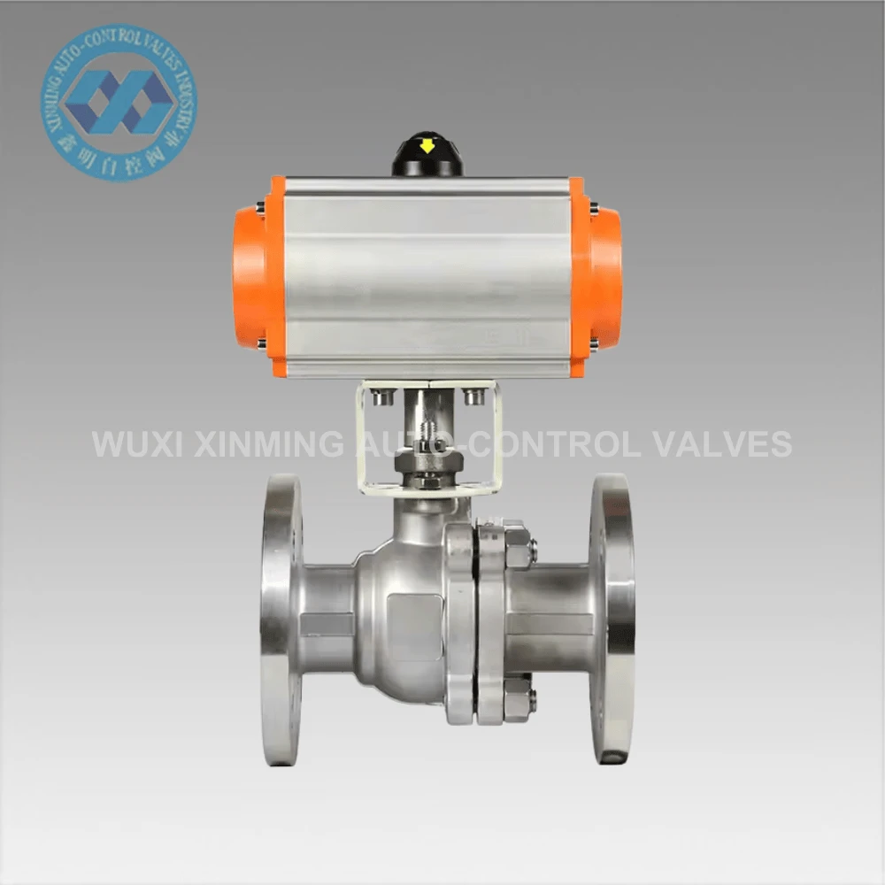 Válvula de esfera de flange pneumática
