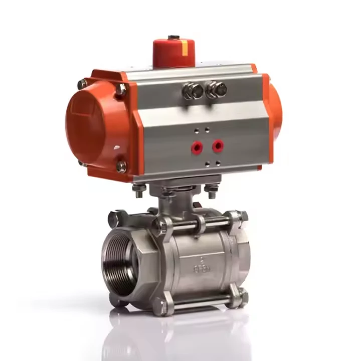 Válvula de espreguiçadeira pneumática de alta qualidade com atuação de um quarto de volta para controle de fluxo automatizado