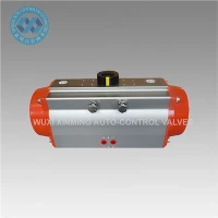 Atuador pneumático de válvula de borboleta dupla com eficiência energética