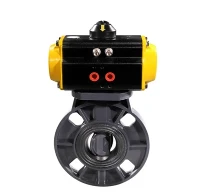 Nova válvula de borboleta de flange de PVC de chegada com atuador pneumático
