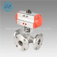 Válvula de esfera de aço inoxidável acionada pneumática